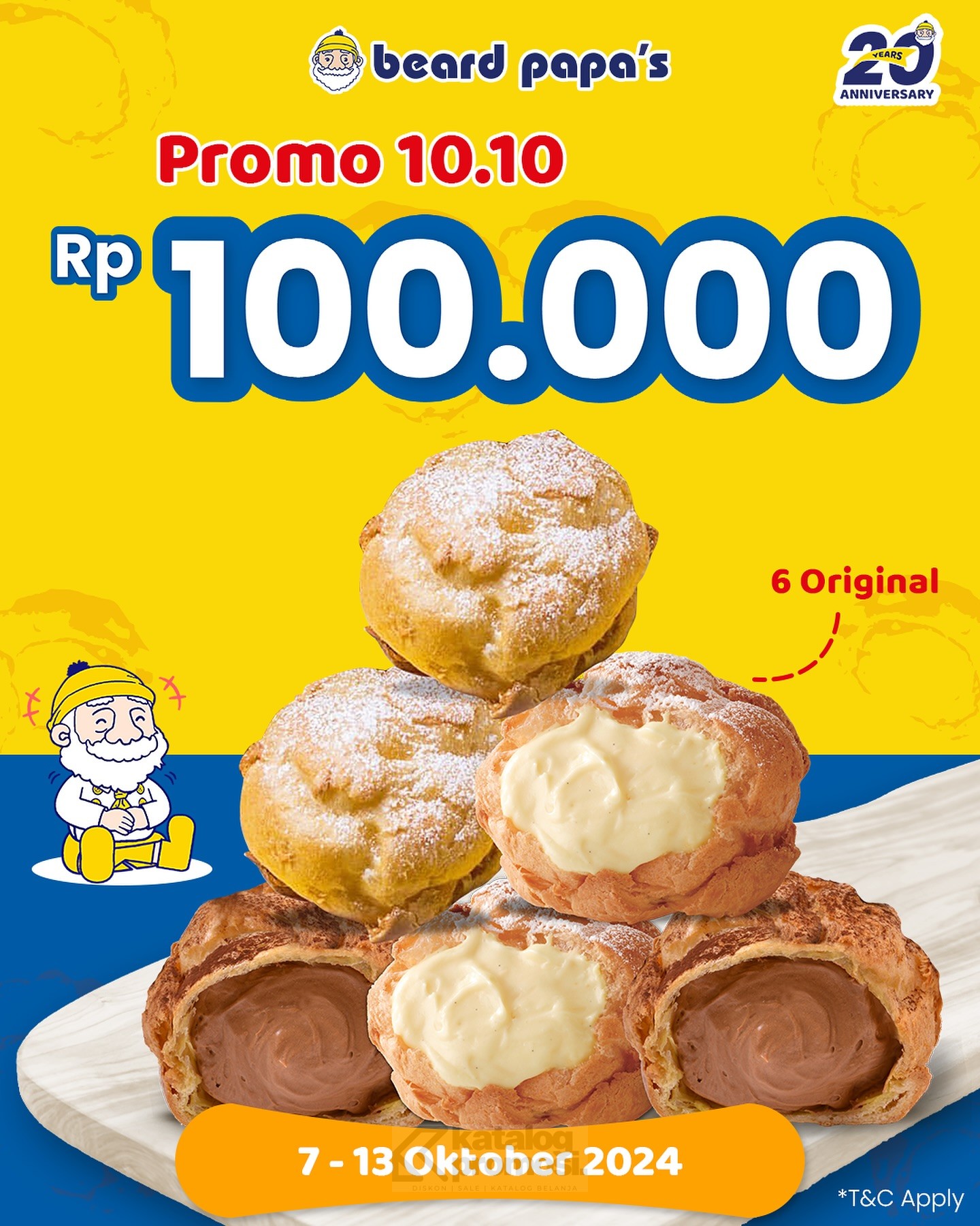 Promo Bread Papa’s 10.10 Beli 6 Original Cream Puff cuma Rp. 100.000