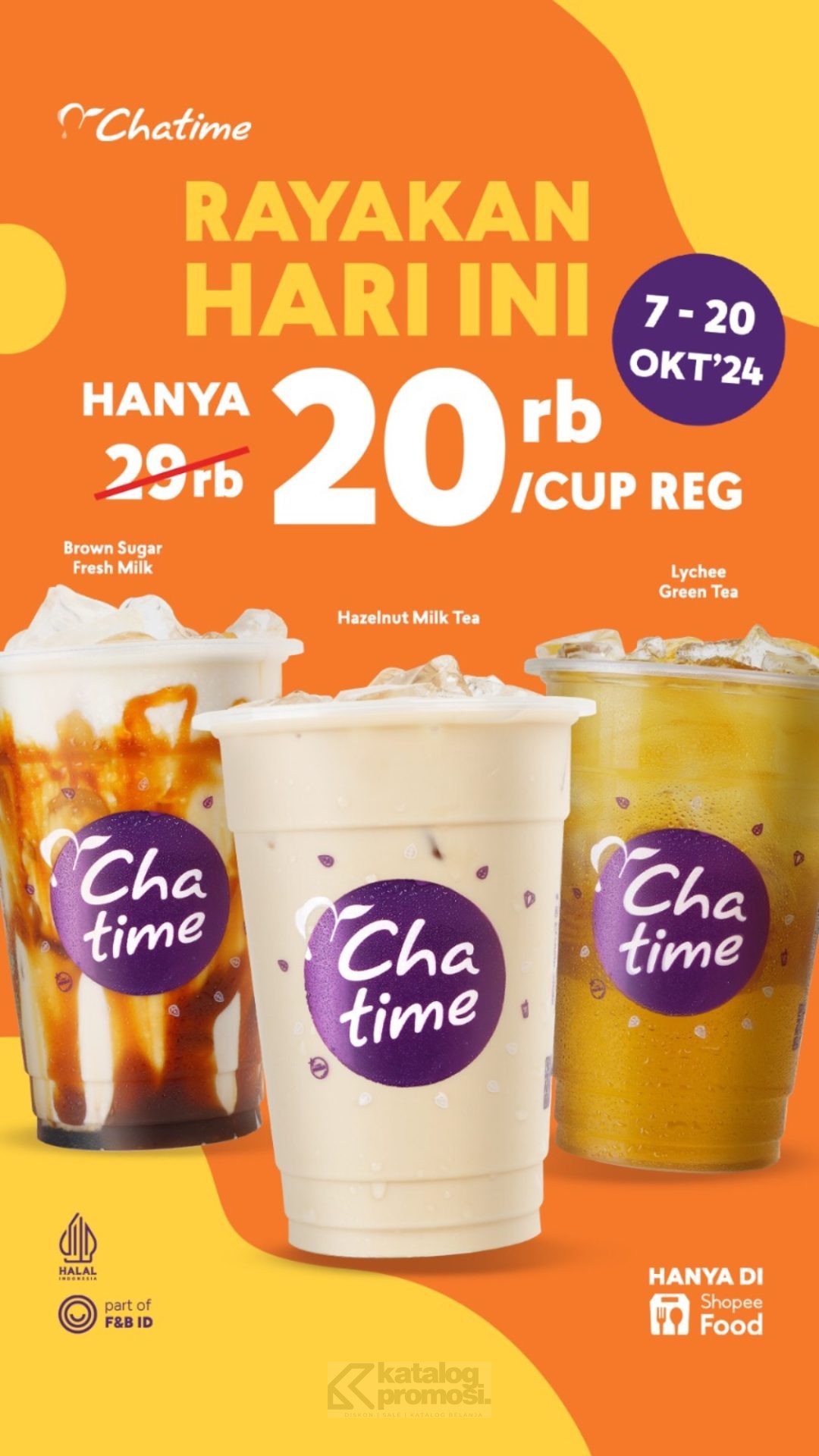 Promo Chatime ShopeeFood Harga Spesial cuma Rp. 20.000