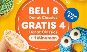 Promo DUNKIN DONUTS BCA - GRATIS 4 DONUTS CLASSICS + 1 MINUMAN*