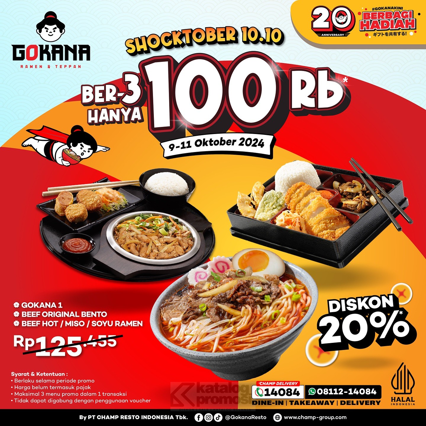 Promo 10.10 GOKANA MAKAN BERTIGA cuma Rp. 100RIBU