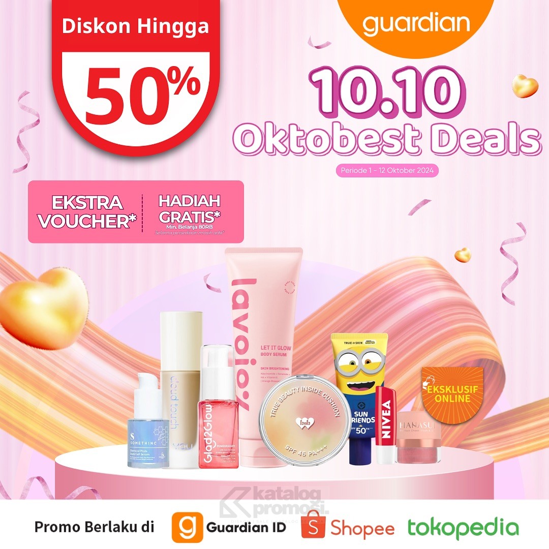 Promo Guardian Oktobest Deals 10.10 Diskon hingga 50%