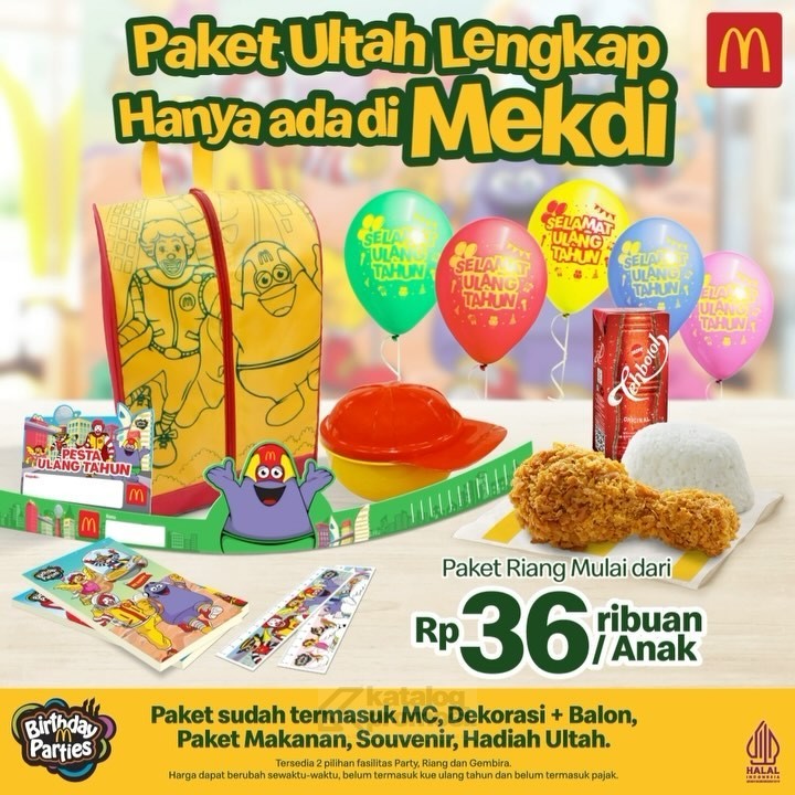 Promo McDonald’s Paket Ulang Tahun mulai Rp. 36ribuan