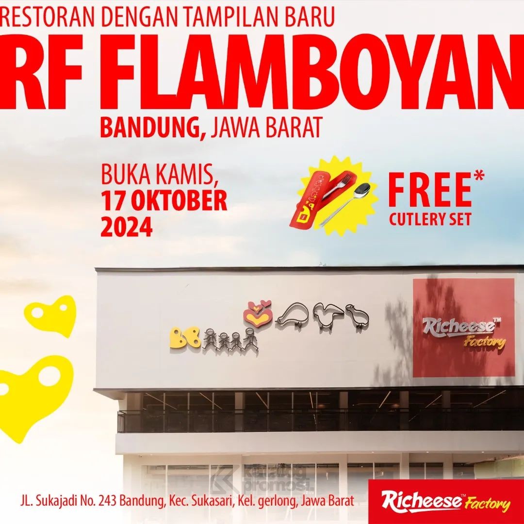 Promo Opening Richeese Factory Flamboyan, Bandung Dapatkan GRATIS Merchandise*