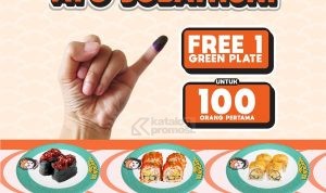 Promo SUSHI KUN PILKADA - GRATIS 1 GREEN PLATE*