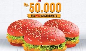 Promo TEXAS CHICKEN 3 RED PAS BURGER cuma 50rb aja