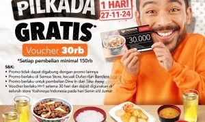 Promo YOSHINOYA SPESIAL PILKADA - GRATIS VOUCHER Rp. 30RB*