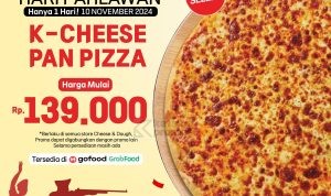 Promo Cheese & Dough Hari Pahlawan – K-Cheese Pan Pizza Best Seller Mulai dari Rp139.000!