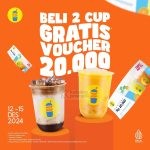 Promo HOPHOP 12.12 TwinTwin dan Beli 2 Cup Gratis Voucher Rp. 20.000!