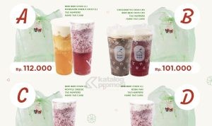 Promo Ban Ban Tea Joyful Hampers: Paket spesial mulai Rp101.000 dengan Beri Beri Chizu, Boba Pan, Moffle Cheese, dan lainnya.