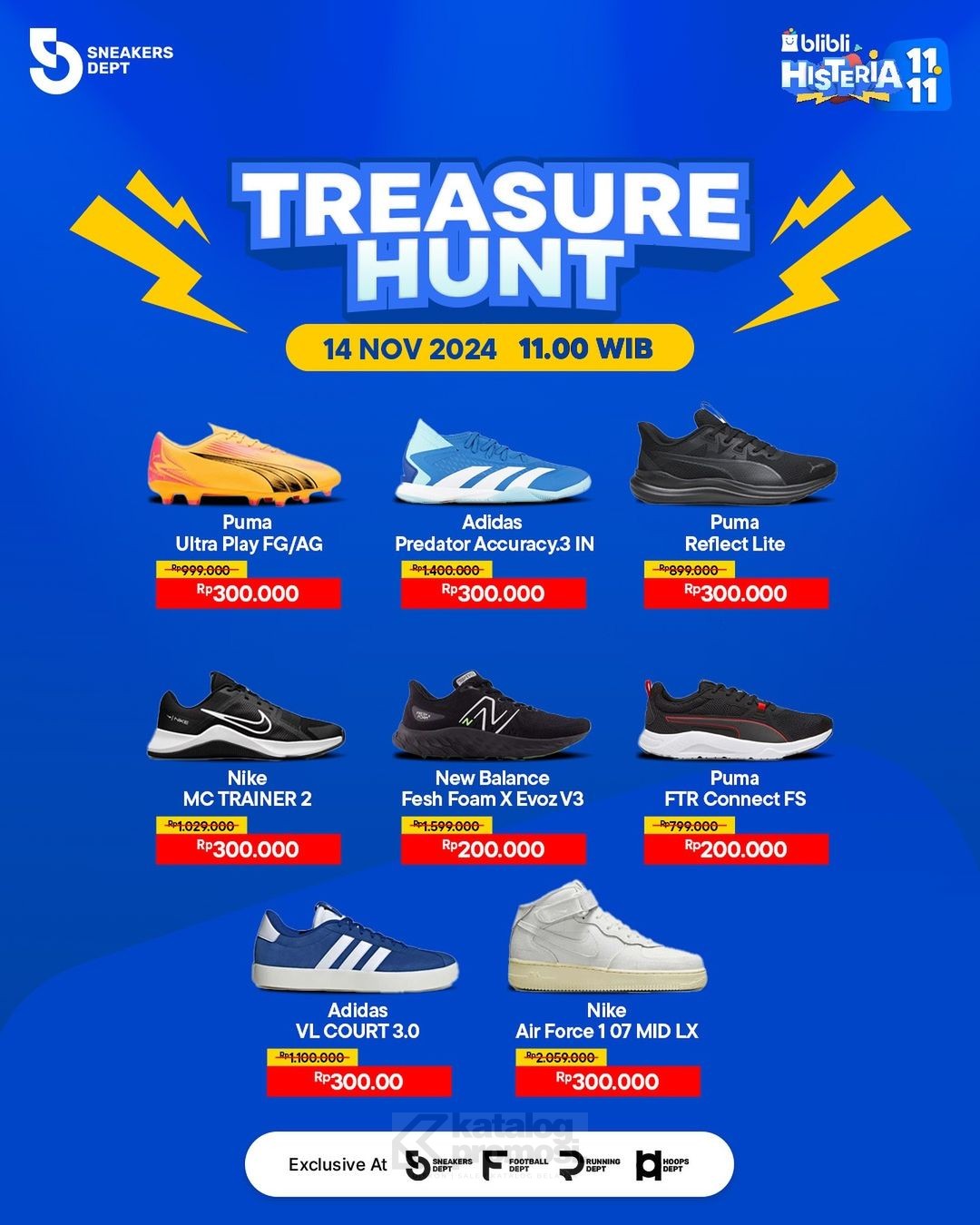 Blibli Department Sports Lab Histeria 11.11 TREASURE HUNT hingga WAR DISKON KILAT!