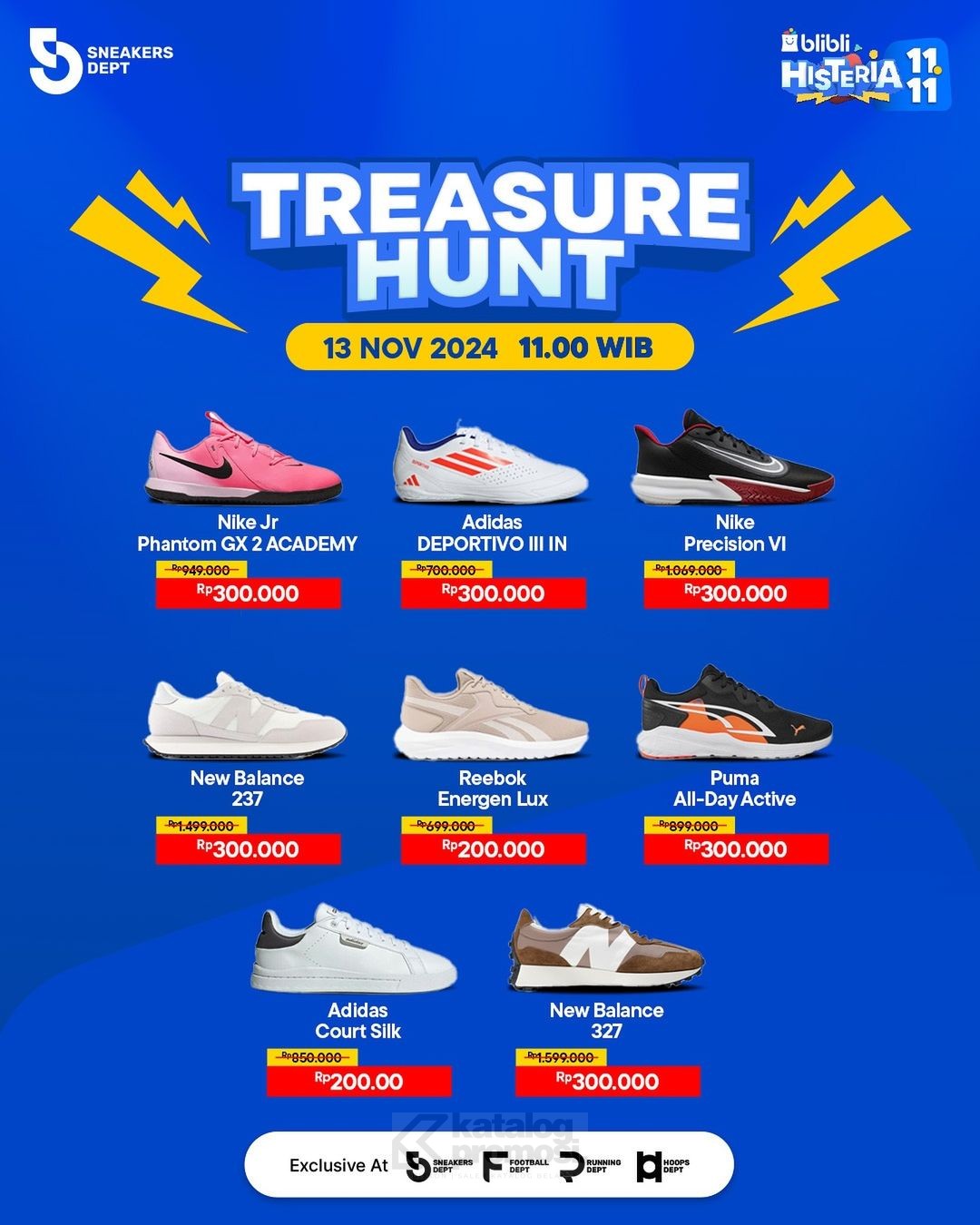 Blibli Department Sports Lab Histeria 11.11 TREASURE HUNT hingga WAR DISKON KILAT!