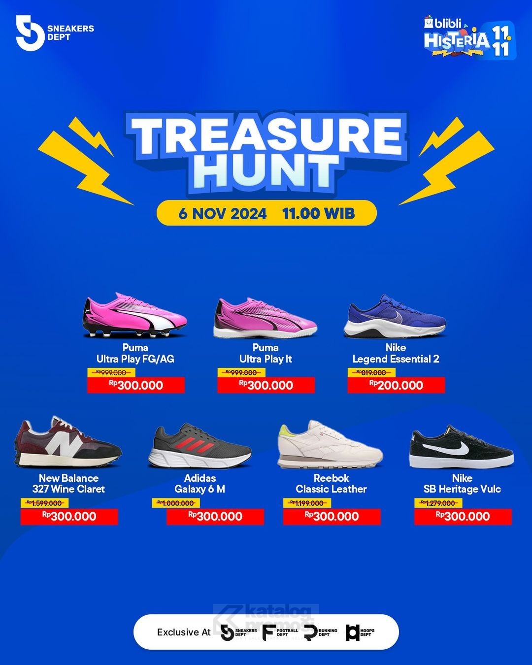 Blibli Department Sports Lab Histeria 11.11 TREASURE HUNT hingga WAR DISKON KILAT!