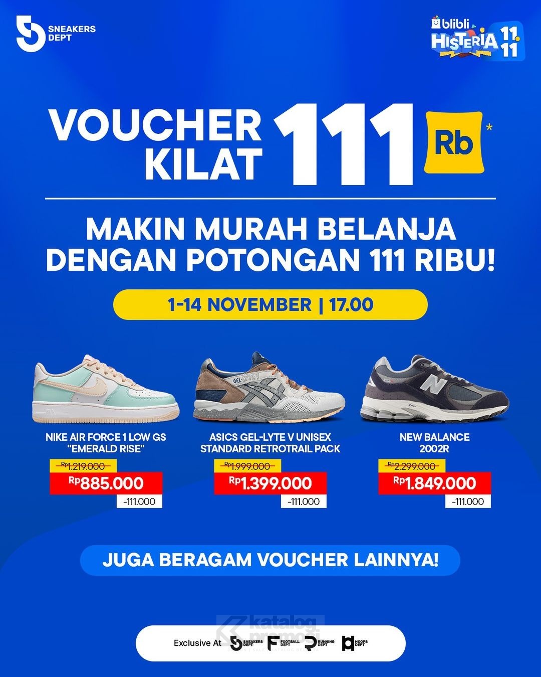 Blibli Department Sports Lab Histeria 11.11 TREASURE HUNT hingga WAR DISKON KILAT!