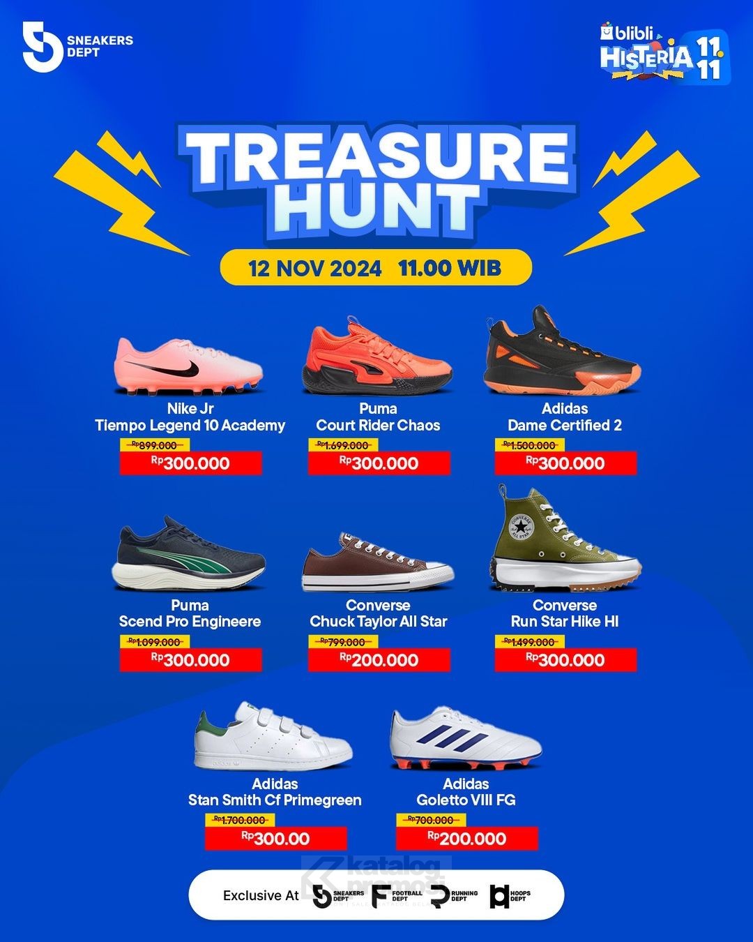 Blibli Department Sports Lab Histeria 11.11 TREASURE HUNT hingga WAR DISKON KILAT!