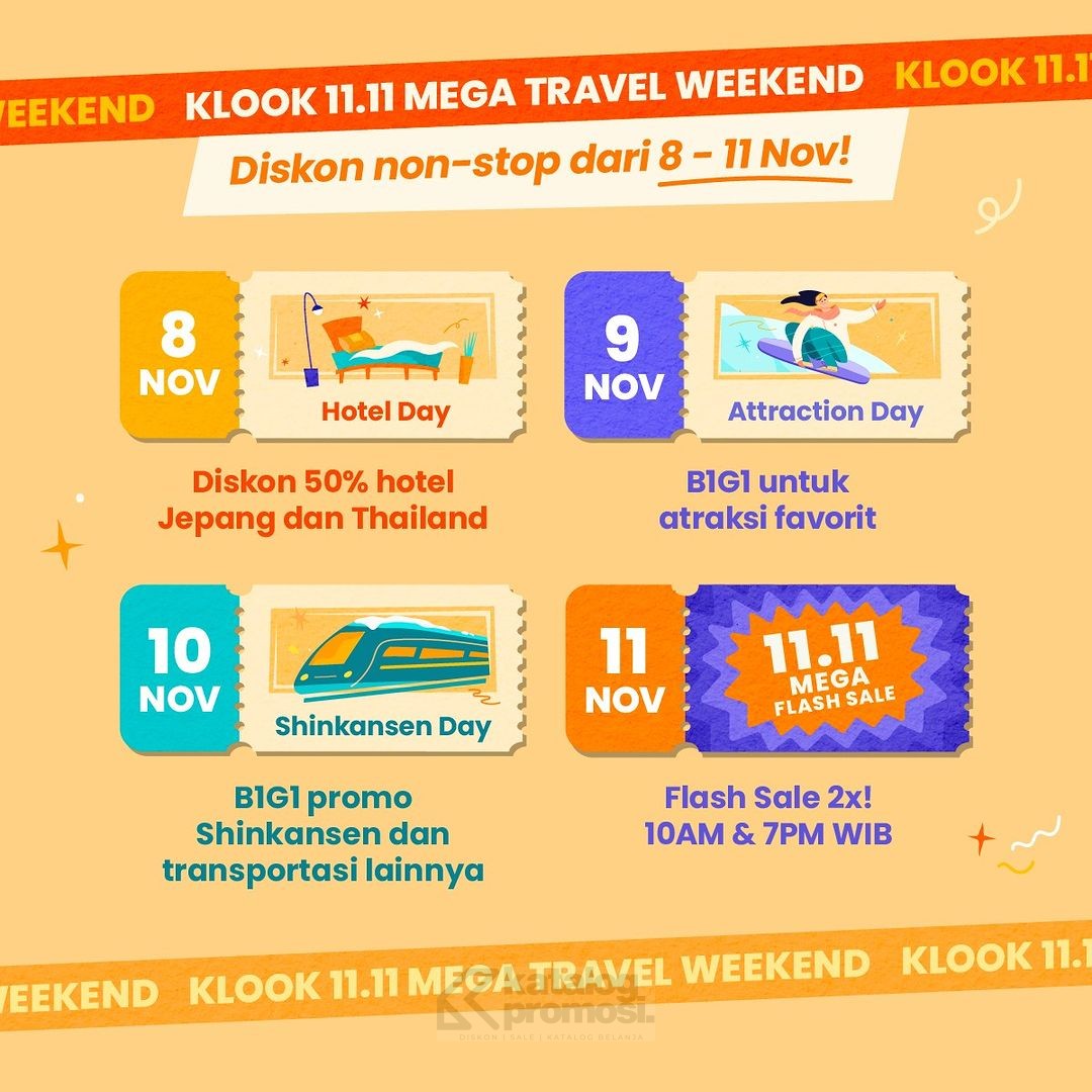 Klook 11.11 MEGA TRAVEL SALE! Diskon Non-Stop untuk Liburan Idaman 