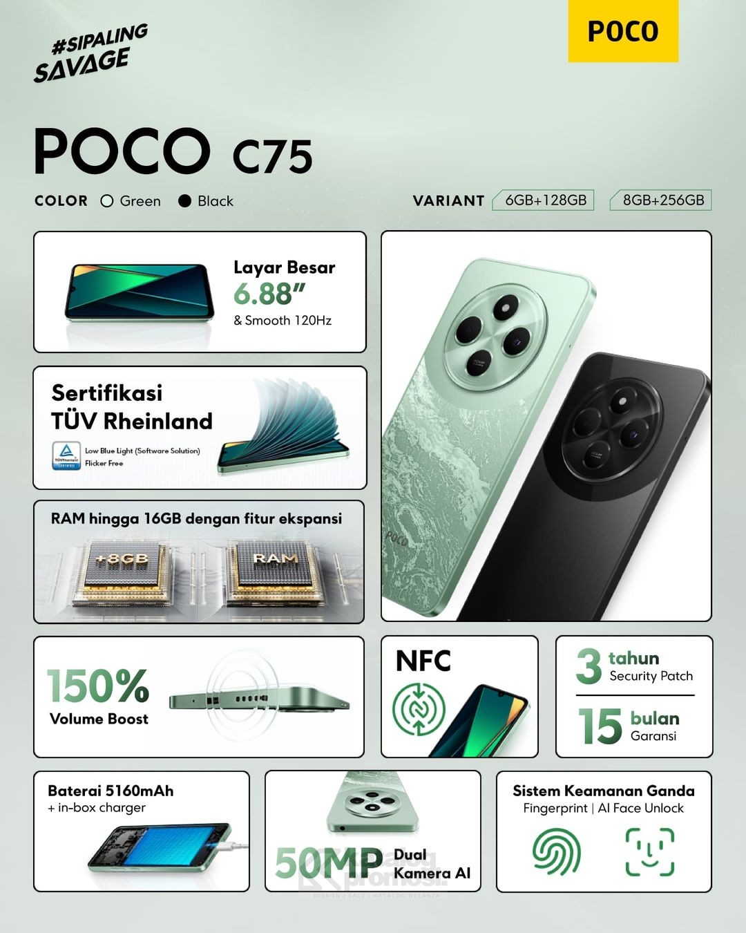 POCO C75 #SiPalingSavage Penjualan Perdana Harga Spesial 