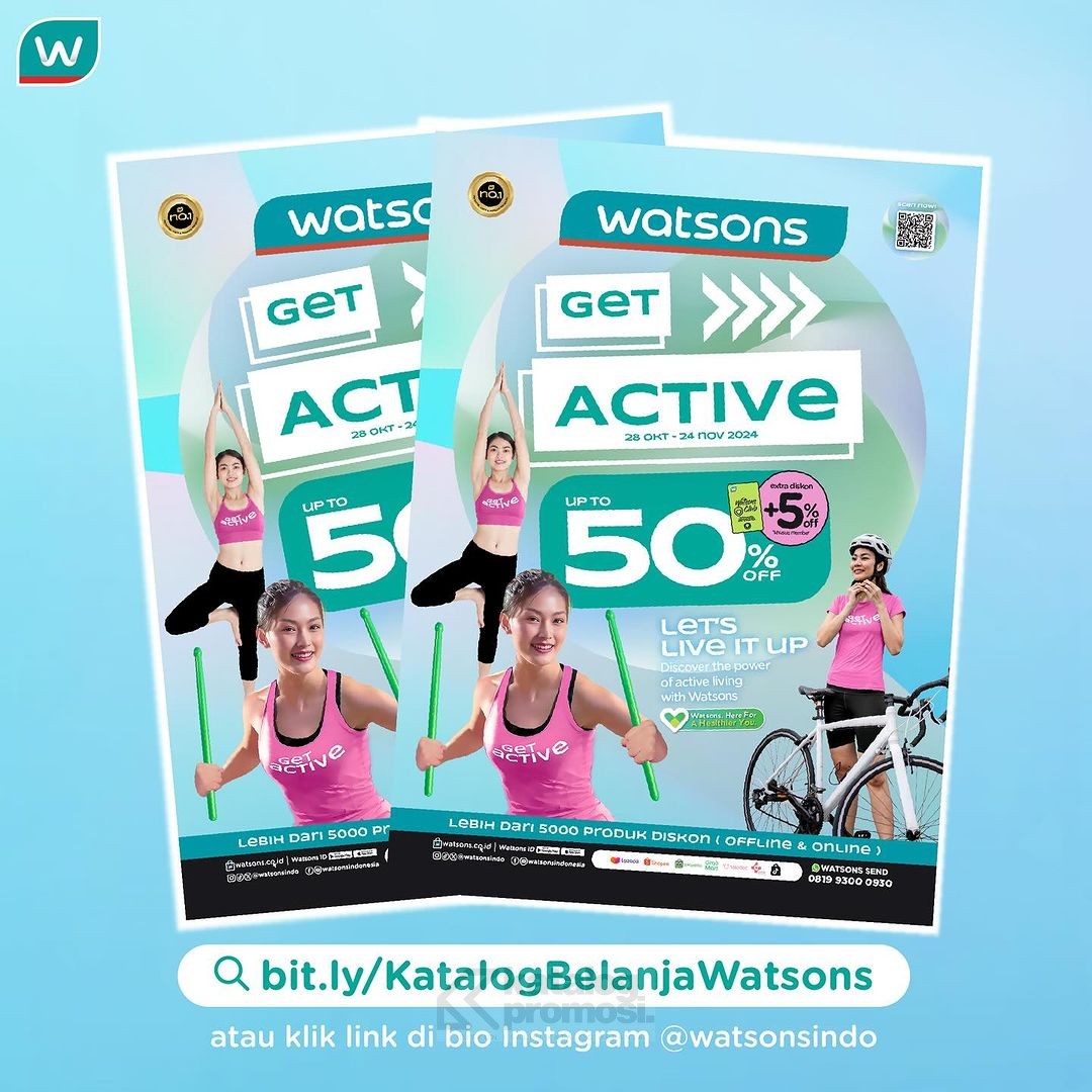 WATSONS GET ACTIVE! Lebih Dari 5000 Produk Diskon (Offline dan Online)