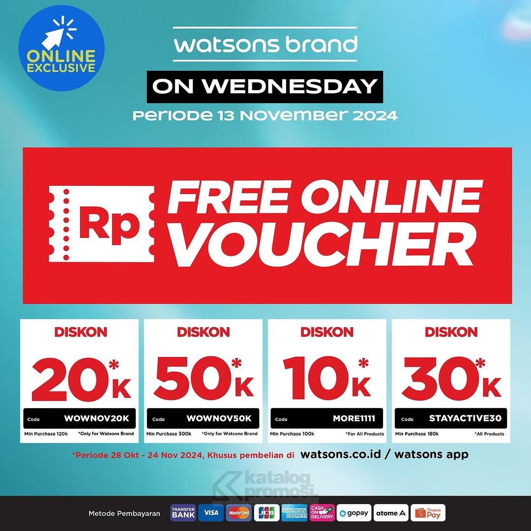 WOW! Watsons On Wednesday Diskon hingga 50%