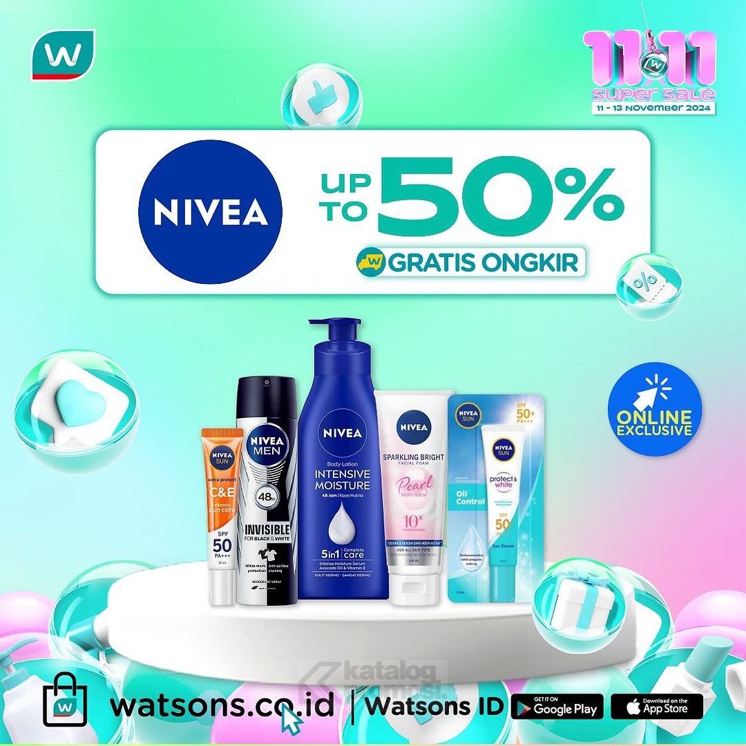 Watsons 11.11 Super Sale MEGADAY! Diskon hingga 70%