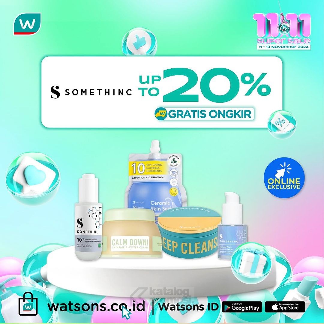 Watsons 11.11 Super Sale MEGADAY! Diskon hingga 70%