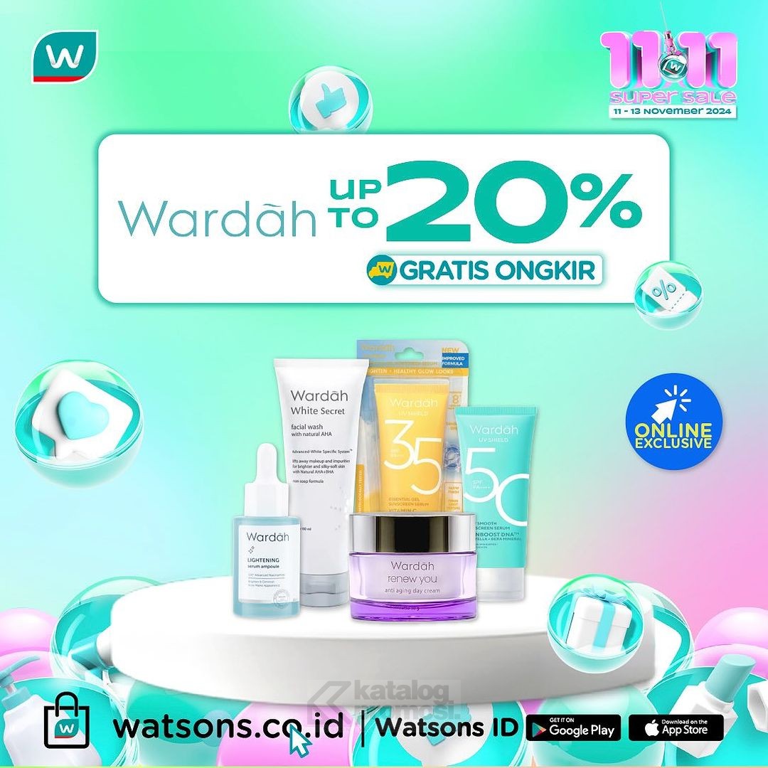 Watsons 11.11 Super Sale MEGADAY! Diskon hingga 70%