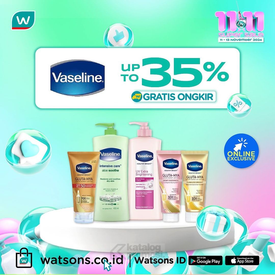 Watsons 11.11 Super Sale MEGADAY! Diskon hingga 70%