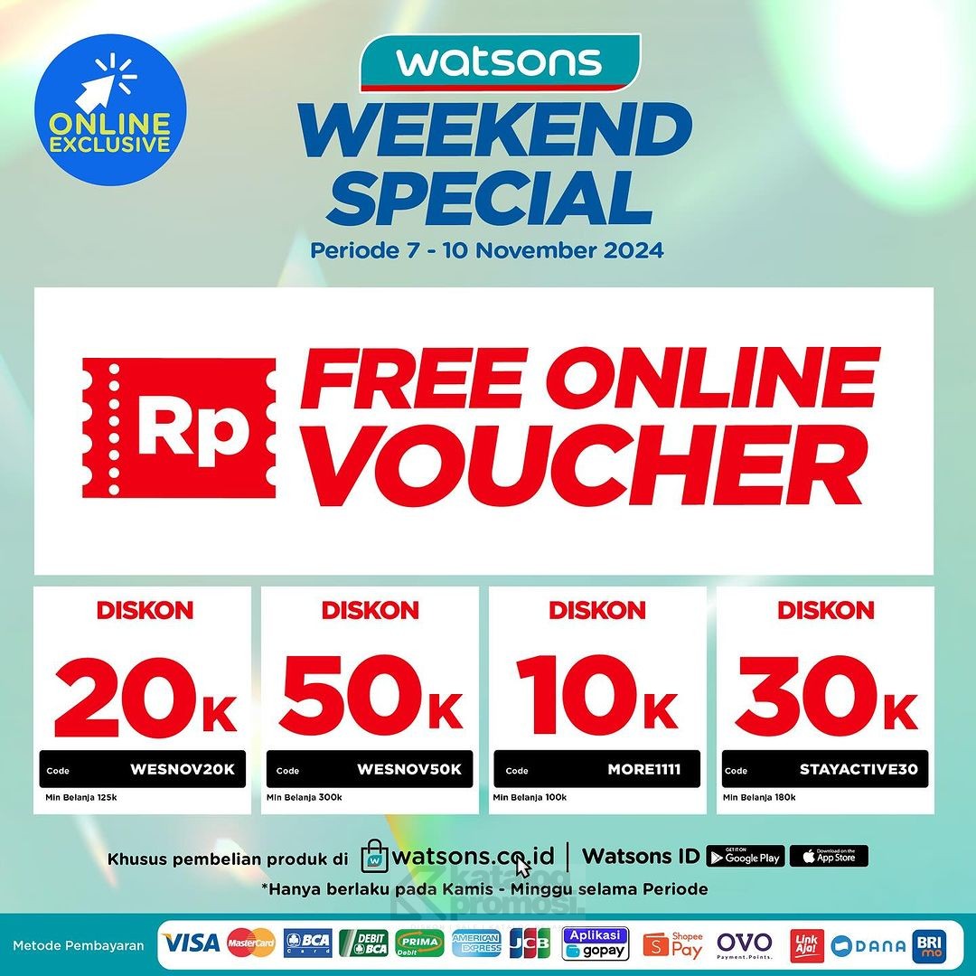 Watsons WEEKEND SPECIAL DEALS - dapatkan Suplemen Kesehatan Diskon hingga 50%