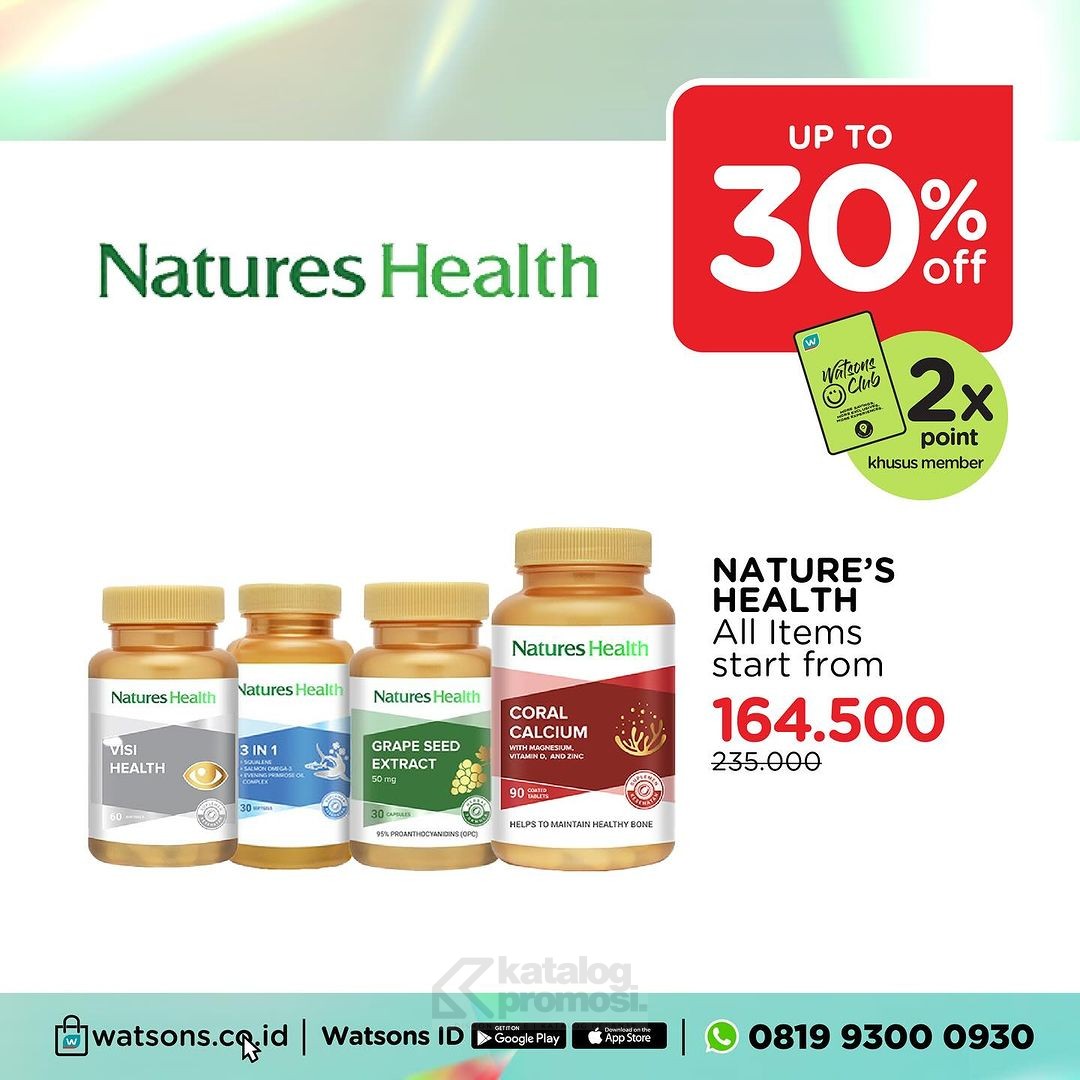 Watsons WEEKEND SPECIAL DEALS - dapatkan Suplemen Kesehatan Diskon hingga 50%