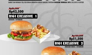 Promo Burger Bangor 12.12 Harbolnas Buy 1 Get 1 Disc 50% Khusus Pemesanan Via GOFOOD