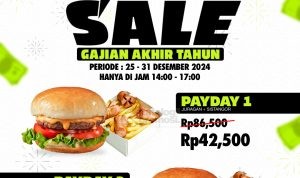 Promo BURGER BANGOR Flash Sale Akhir Tahun Diskon 50%*