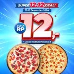 Promo DOMINO'S PIZZA 12.12 SUPER DEAL! Tebus Hemat Medium Pizza ke-2 cuma Rp. 12,-