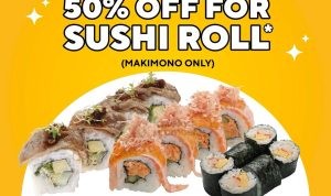 Promo GENKI SUSHI Disc 50% Off For Sushi Roll EXCLUSIVE Untuk Pengguna TELKOMSEL