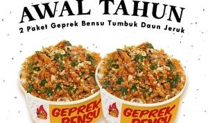 GEPREK BENSU Promo Awal Tahun Beli 2 Paket Geprek Mulai Dari Rp 35.000