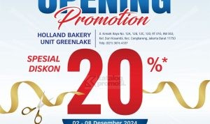 Promo Grand Opening Holland Bakery Unit Greenlake - Diskon 20% untuk Semua Produk