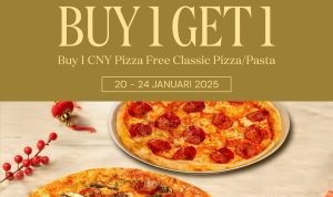 Promo Pizza Marzano Buy 1 Get 1 CNY Pizza khusus untuk member MAPCLUB