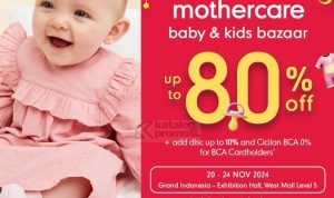 Mothercare Baby & Kids Bazaar: Diskon hingga 80% + Tambahan Diskon BCA!