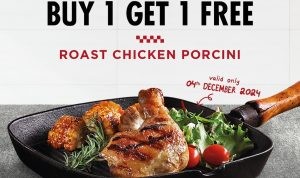 Promo PANCIOUS BELI 1 GRATIS 1 untuk Menu Roast Chicken Porcini