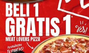 Promo PIZZA HUT BUY 1 GET 1 MEAT LOVERS PIZZA*