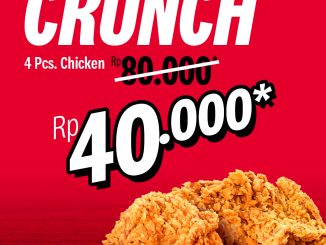 Promo KFC Midweek Crunch 4 pcs Chicken Rp40.000 eksklusif aplikasi KFCku tiap Selasa