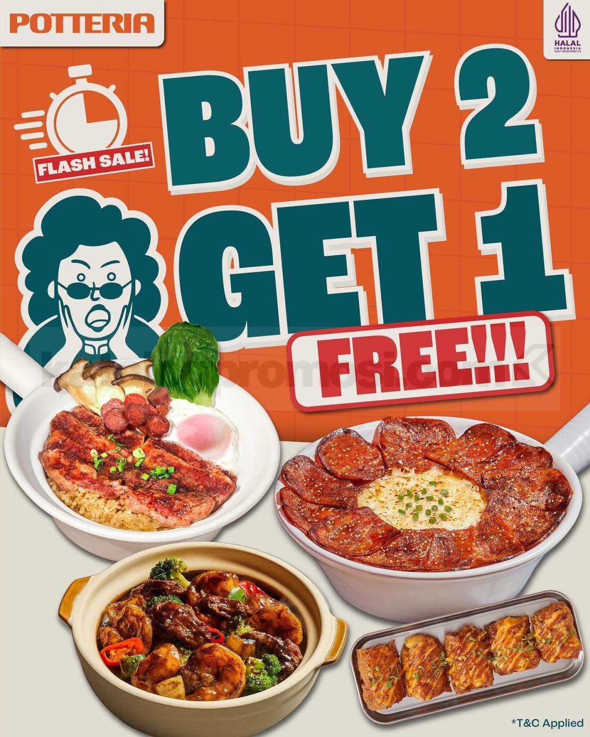 Promo POTTERIA BUY 2 GET 1 FREE Promo POTTERIA BUY 2 GET 1 FREE berlaku 27 Oktober – 2 November 2025 di semua outlet Potteria