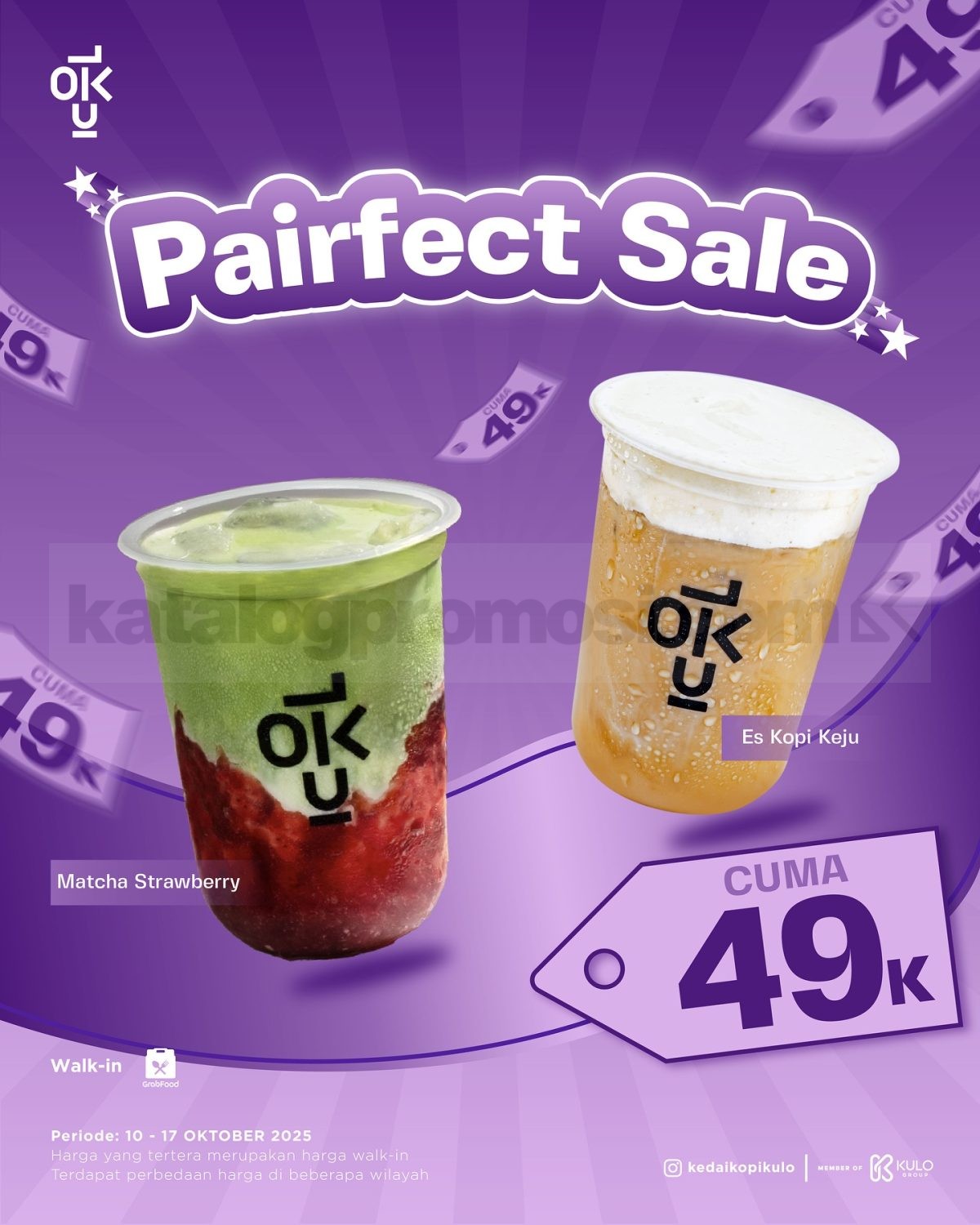 Promo Kedai Kopi Kulo Pairfect Sale Matcha Strawberry + Es Kopi Keju cuma Rp40K Promo Kedai Kopi Kulo Pairfect Sale Matcha Strawberry + Es Kopi Keju cuma Rp40K