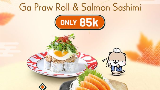 Promo Sushi Tei Fantastic Deal Ga Praw Roll & Salmon Sashimi cuma Rp85K