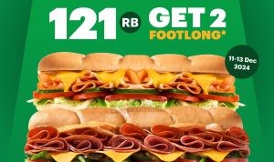 PROMO 12.12 SUBWAY Double Date 2 Footlong Sandwich hanya Rp121.000*