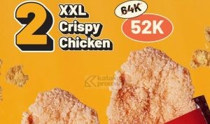 Promo XIJI 12.12 Double Deals Beli 2 XXL Crispy Chicken Harga Special Cuma Rp 52K*