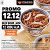 Promo Yoshinoya Wondr by BNI 12.12 - Harga Spesial Beef Bowl hanya Rp. 12Ribu aja!