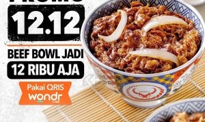 Promo Yoshinoya Wondr by BNI 12.12 - Harga Spesial Beef Bowl hanya Rp. 12Ribu aja!