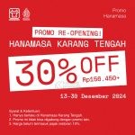 Promo Re-Opening Hanamasa Karang Tengah Diskon 30%