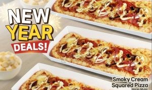 Promo Cheese & Dough New Year Deals – Smoky Cream Squared Pizza Rp 39.900