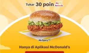 Promo McDonald's Senin Hemat tukar 30 poin MyM Rewards untuk McSpicy favoritmu. Berlaku setiap hari Senin. Download aplikasi sekarang dan klaim poinnya!