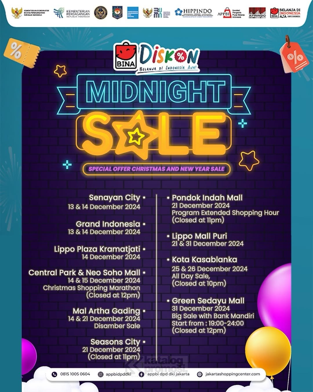 BINA Diskon MIDNIGHT SALE - dapatkan Promo Spesial di Seluruh Pusat Perbelanjaan di Indonesia!  